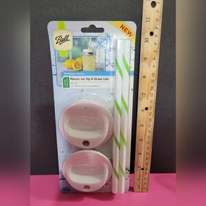 Ball Mason Jar Sip & Straw Lids Set.